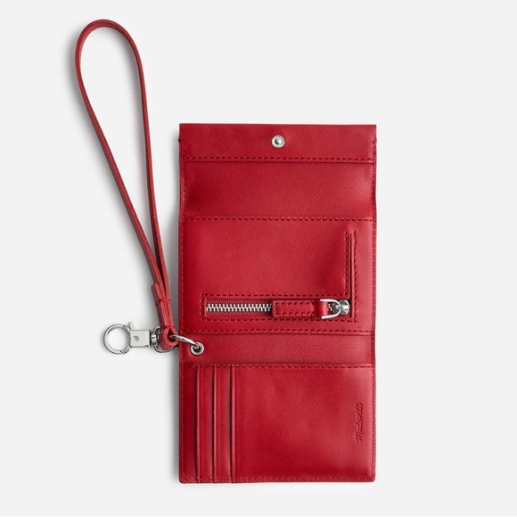 Madewell Red Leather Wristlet - Picture 2 of 5